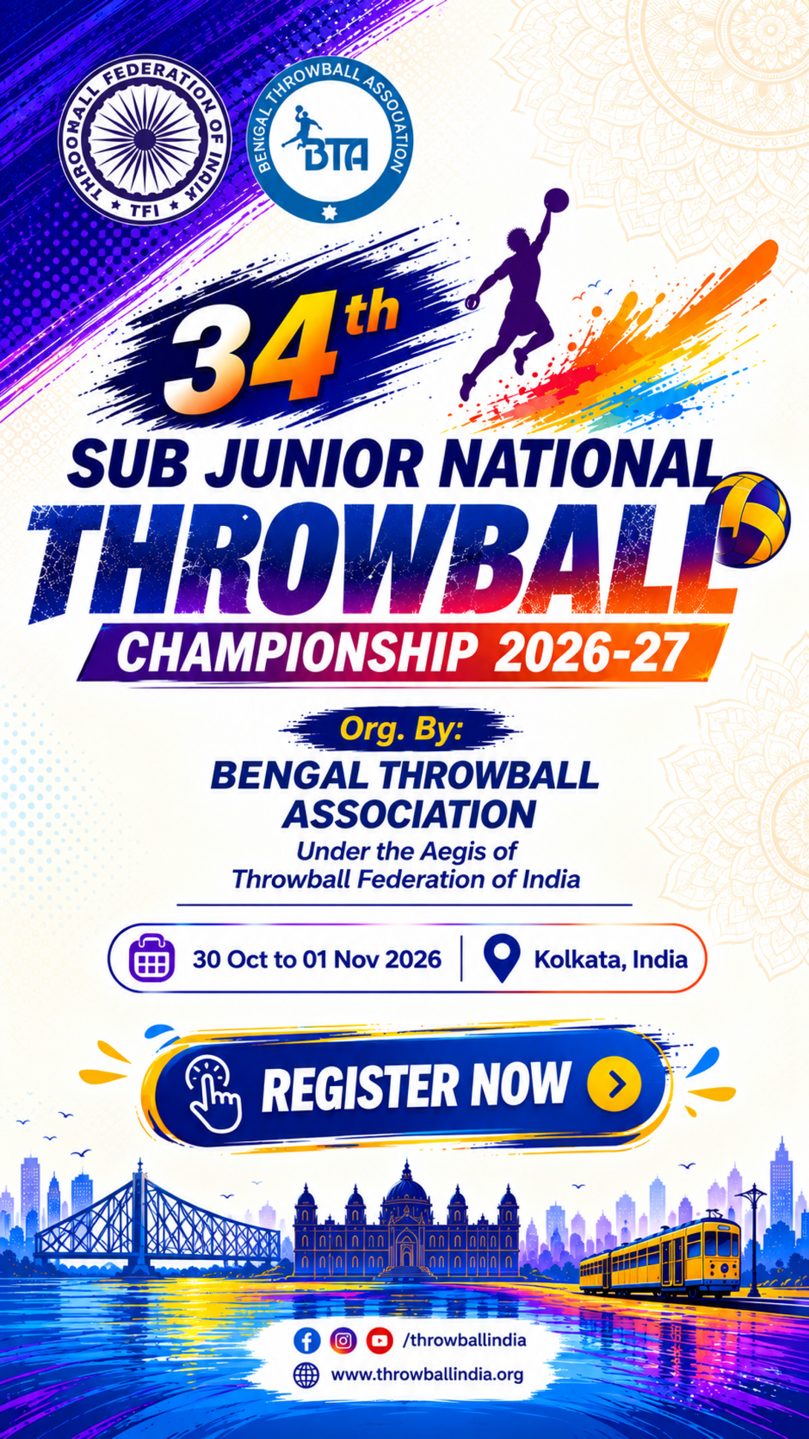 34th Sub Junior National Throwball Championship 2026–27